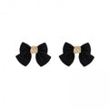 S925 Silver Needle New Black Red Bow Earrings