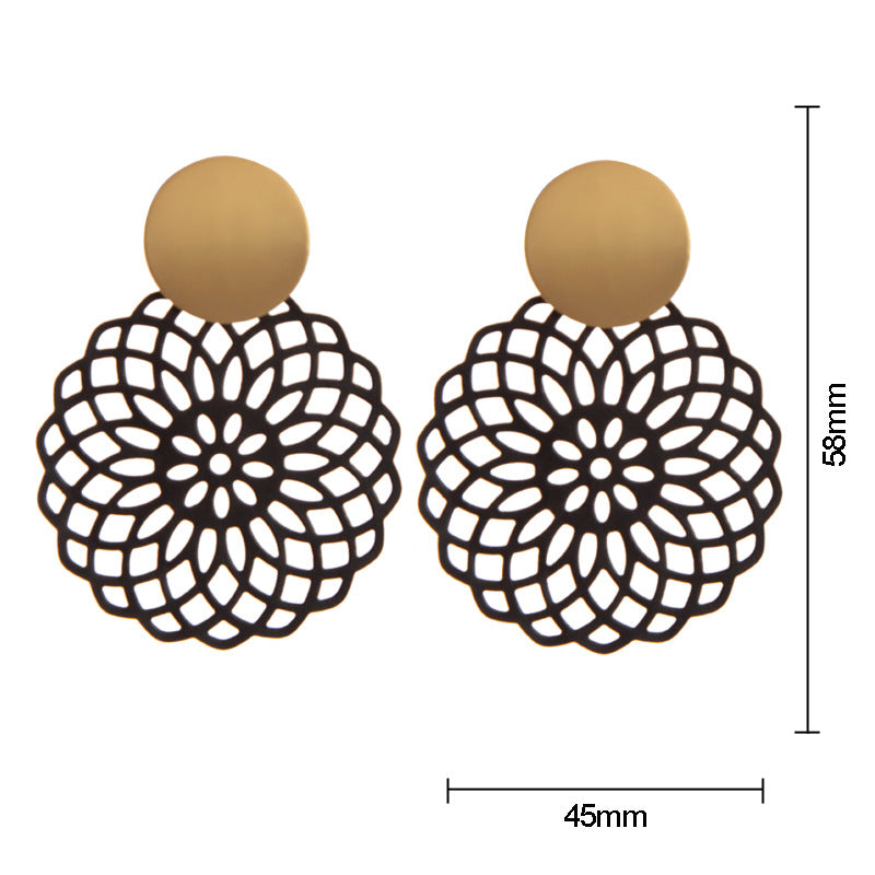 Hollow European And American Exaggerated Retro Earrings Jewelry