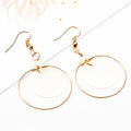 Female Temperament Round Earrings Wild White Circle