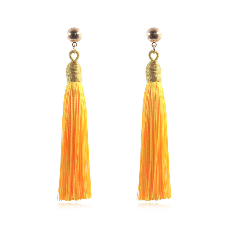 Fringed long earrings