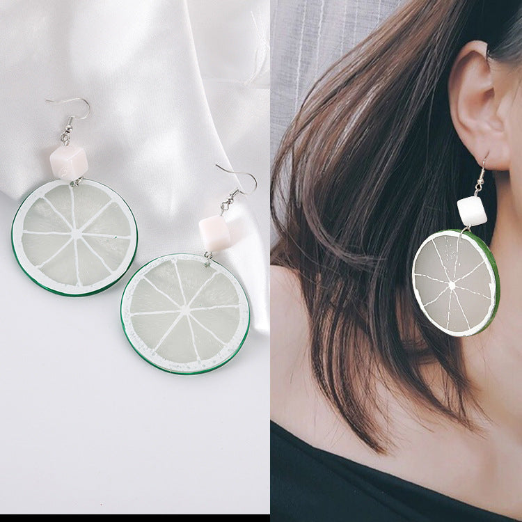 Fashion Creative Fruit Lemon Slice Acrylic Earrings