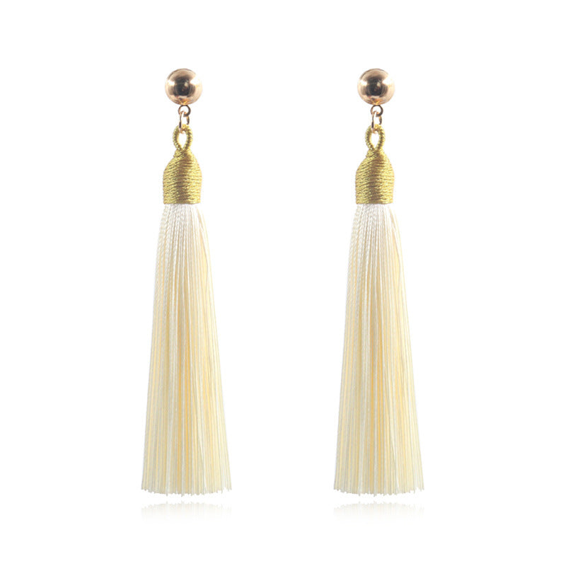 Fringed long earrings