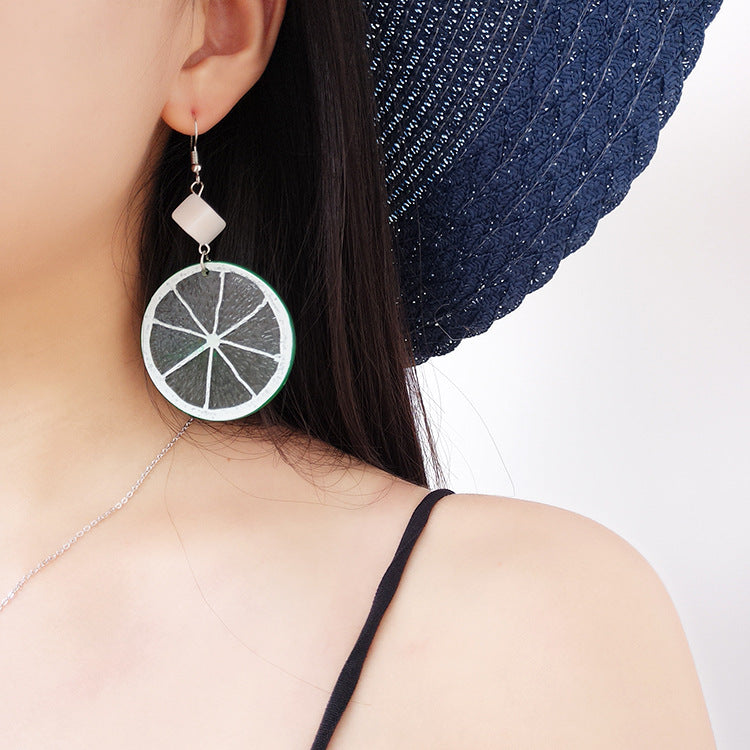 Fashion Creative Fruit Lemon Slice Acrylic Earrings