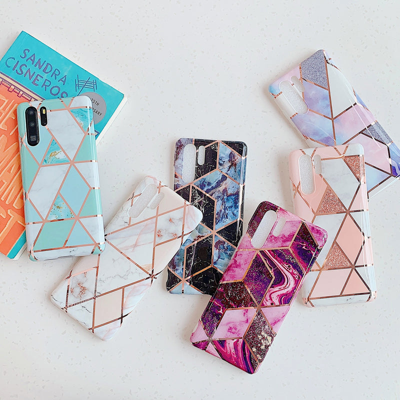 Electroplated marble mobile phone case