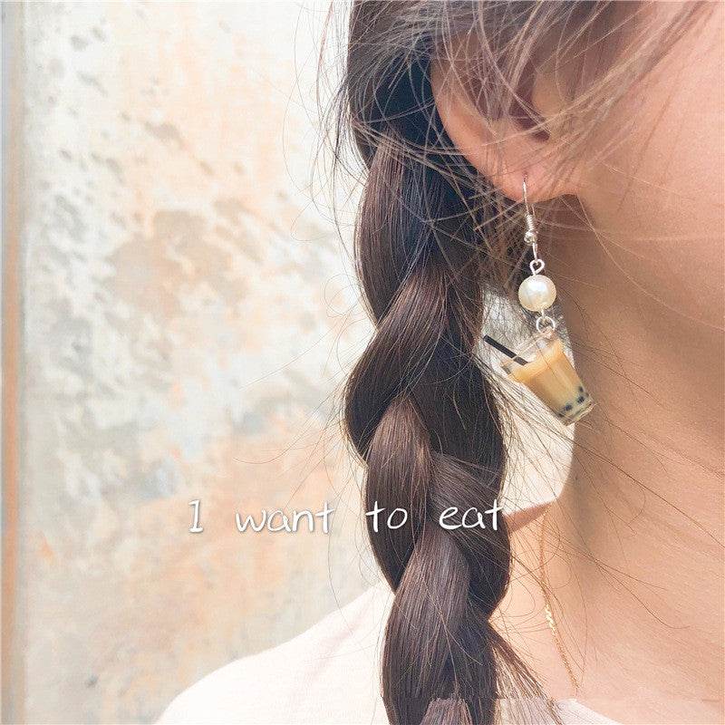 Milk tea earrings