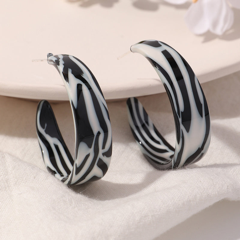 European And American Personality Creative Geometric C-shaped Earrings