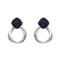 Super flashing dark blue crystal earrings women