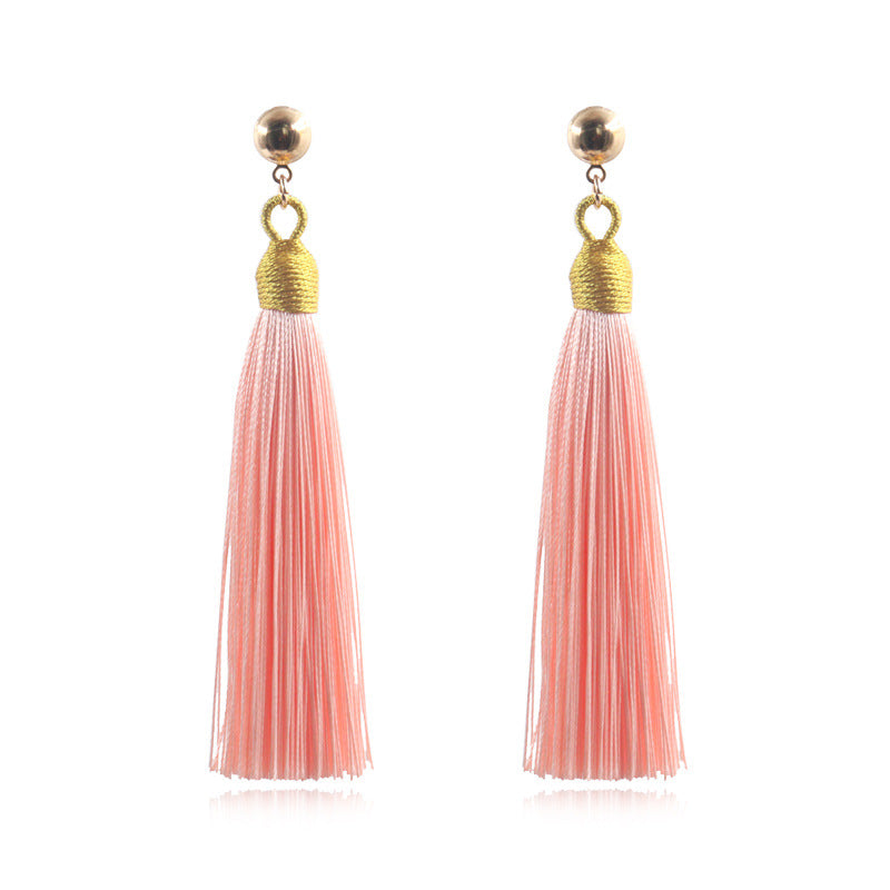 Fringed long earrings