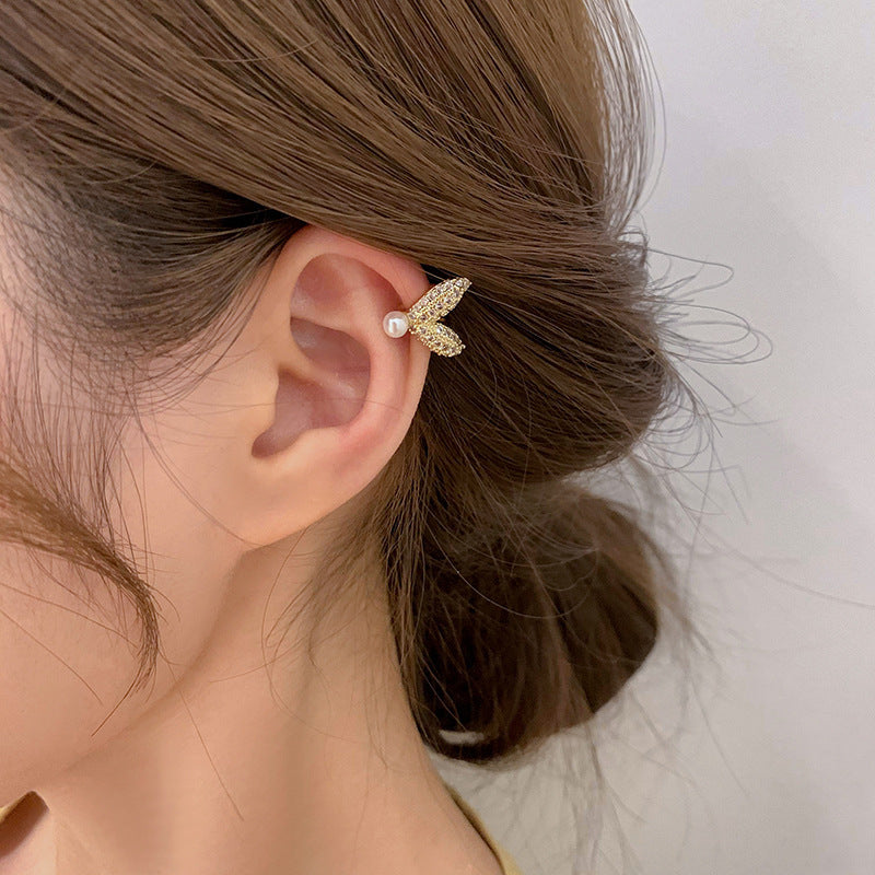 Pearl Female Earless Earrings Simple Earrings Niche High-end Sense Ear Bone Clip