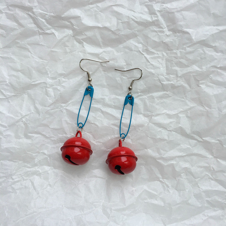 Original hand-made contrasting color bell earrings