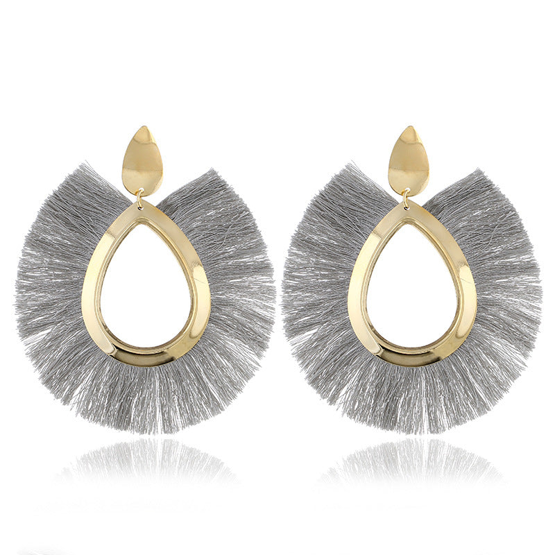 European And American New Exaggerated Tassel Earrings