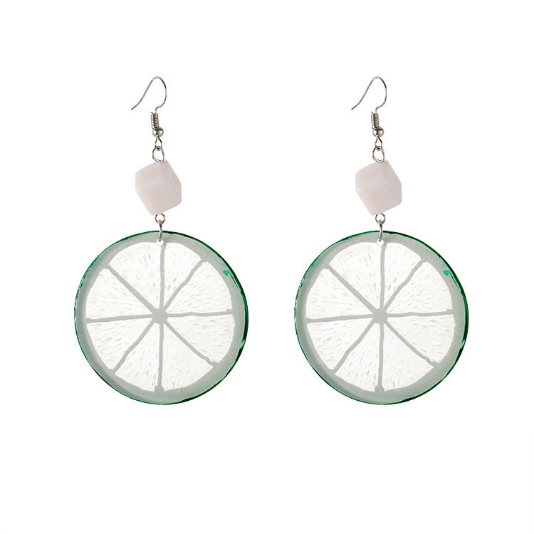 Fashion Creative Fruit Lemon Slice Acrylic Earrings