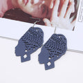 Exaggerated Fashion Wooden Beauty Head Earrings