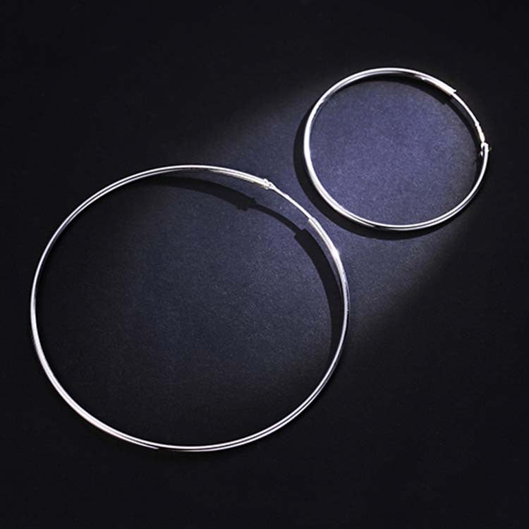 Female Ring Earrings Korean Style Sterling Silver Large Hoop Earrings Earrings