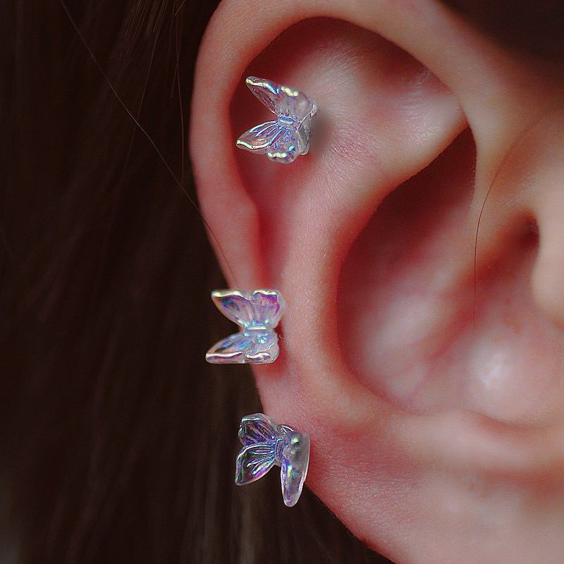 Special Design Of Butterfly Earrings Beside Ears