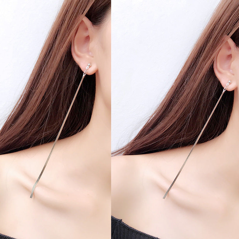 Elegant And Simple Metal Thin Chain Temperament Long Tassel Earrings Earrings Earrings Ear Line