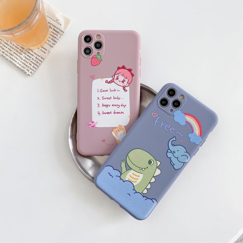 Compatible with Apple, Compatible with Apple , Cartoon Soft Shell For 12mini11promax Apple XXSXRSE Mobile Phone Case Iphone78plus