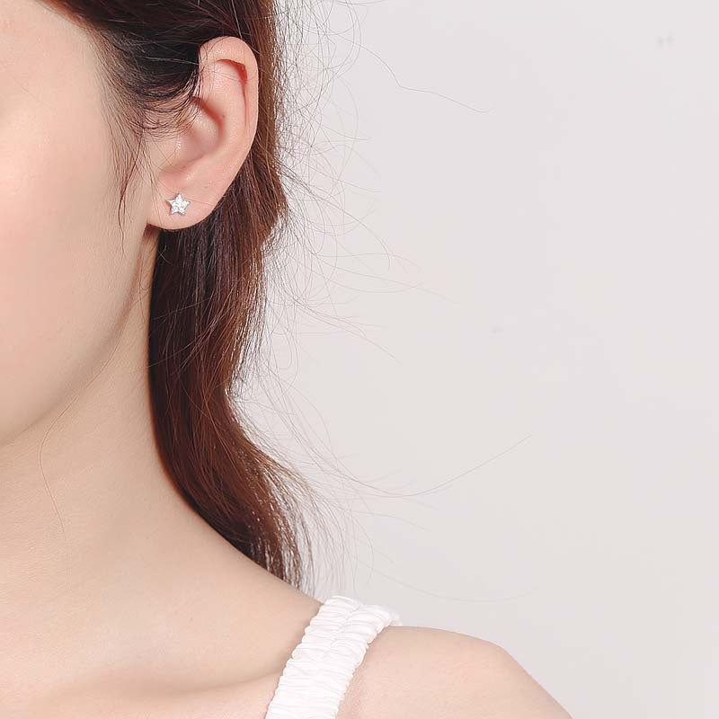 Diamond Little Star Stud Earrings Japanese And Korean Fashion Trend Christmas Stud Earrings