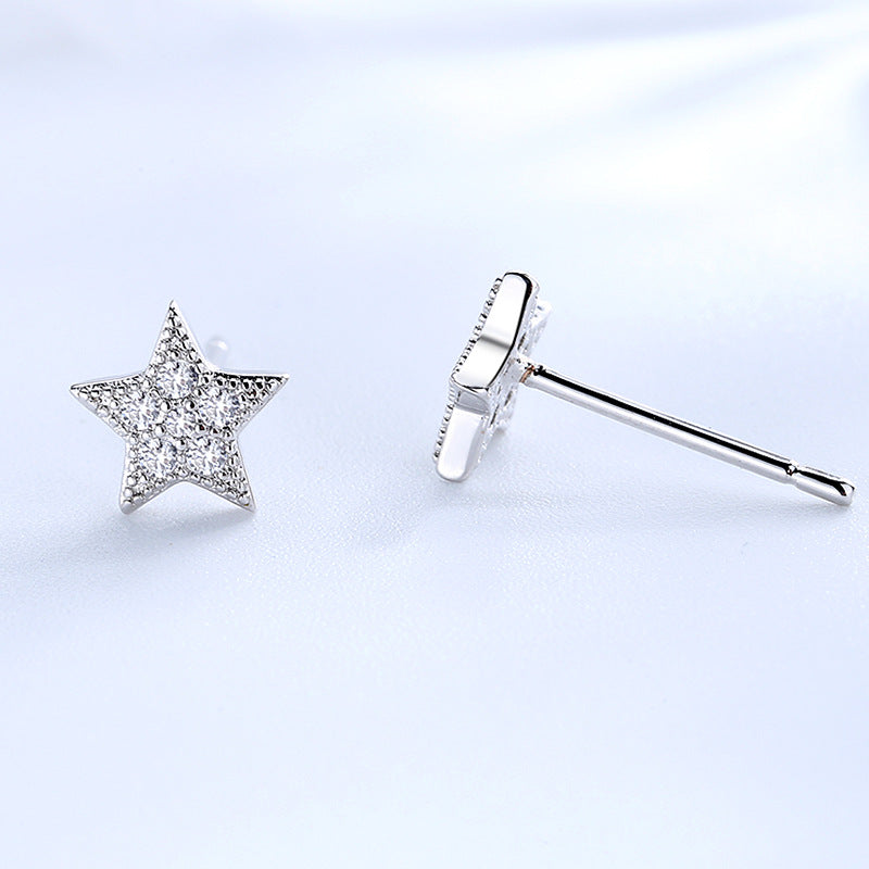 Diamond Little Star Stud Earrings Japanese And Korean Fashion Trend Christmas Stud Earrings