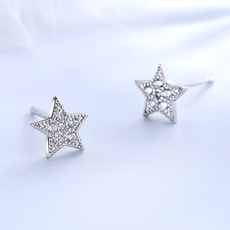 Diamond Little Star Stud Earrings Japanese And Korean Fashion Trend Christmas Stud Earrings