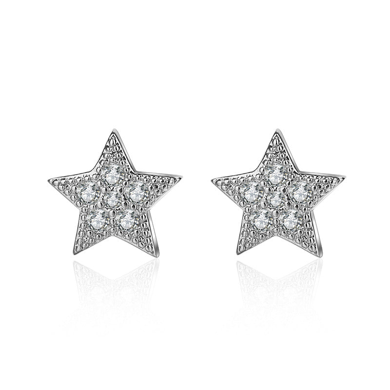 Diamond Little Star Stud Earrings Japanese And Korean Fashion Trend Christmas Stud Earrings