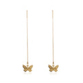 Business Long Wild Retro Geometric Earrings Temperament Small Butterfly Pendant Tassel Ear Line