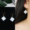 Long Tassel Earrings Square Pearl Asymmetric Earrings