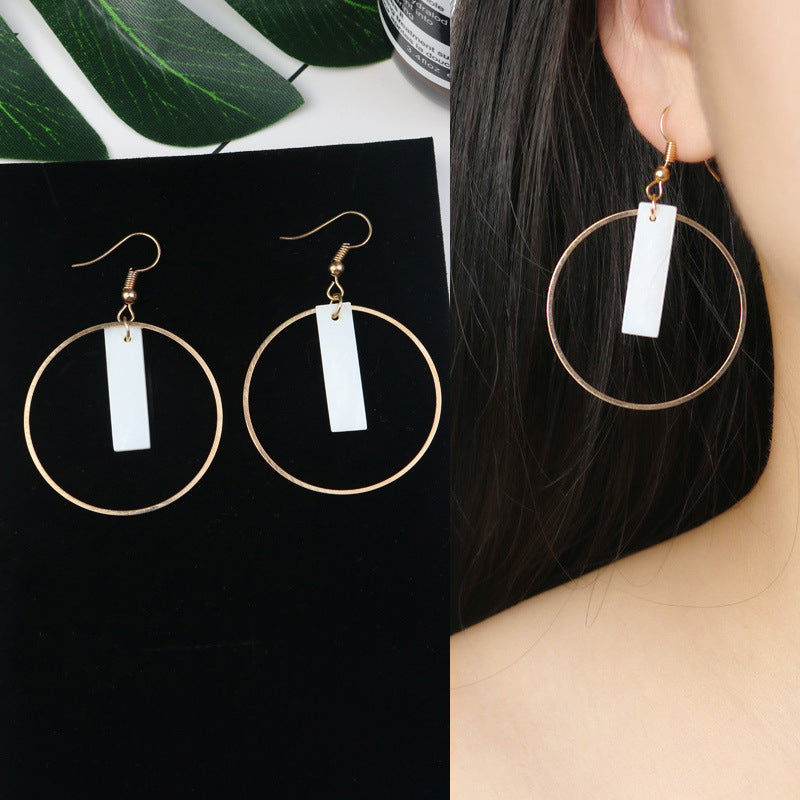 Long Tassel Earrings Square Pearl Asymmetric Earrings