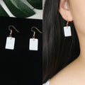 Long Tassel Earrings Square Pearl Asymmetric Earrings