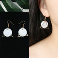 Long Tassel Earrings Square Pearl Asymmetric Earrings