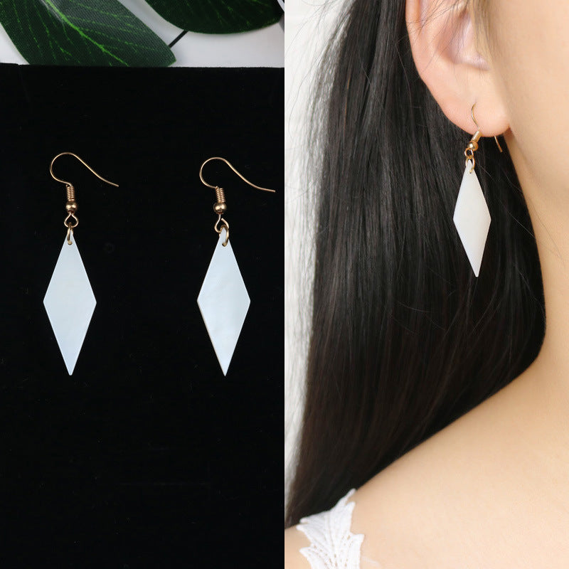 Long Tassel Earrings Square Pearl Asymmetric Earrings