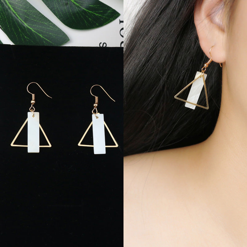 Long Tassel Earrings Square Pearl Asymmetric Earrings