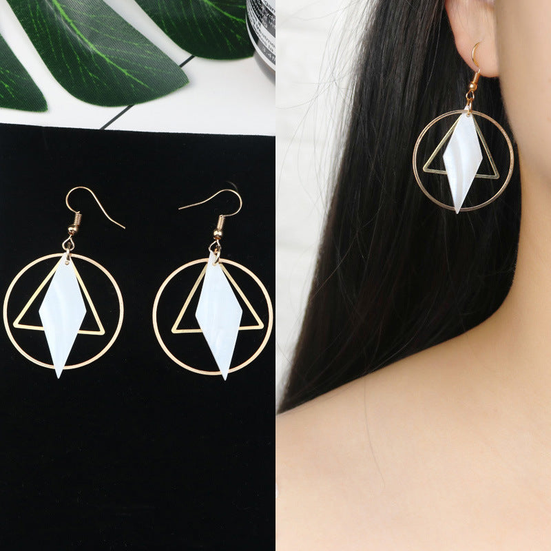 Long Tassel Earrings Square Pearl Asymmetric Earrings