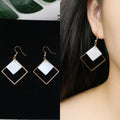 Long Tassel Earrings Square Pearl Asymmetric Earrings