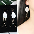 Long Tassel Earrings Square Pearl Asymmetric Earrings