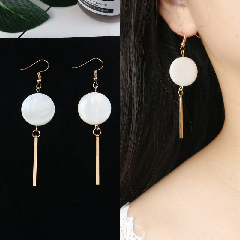 Long Tassel Earrings Square Pearl Asymmetric Earrings