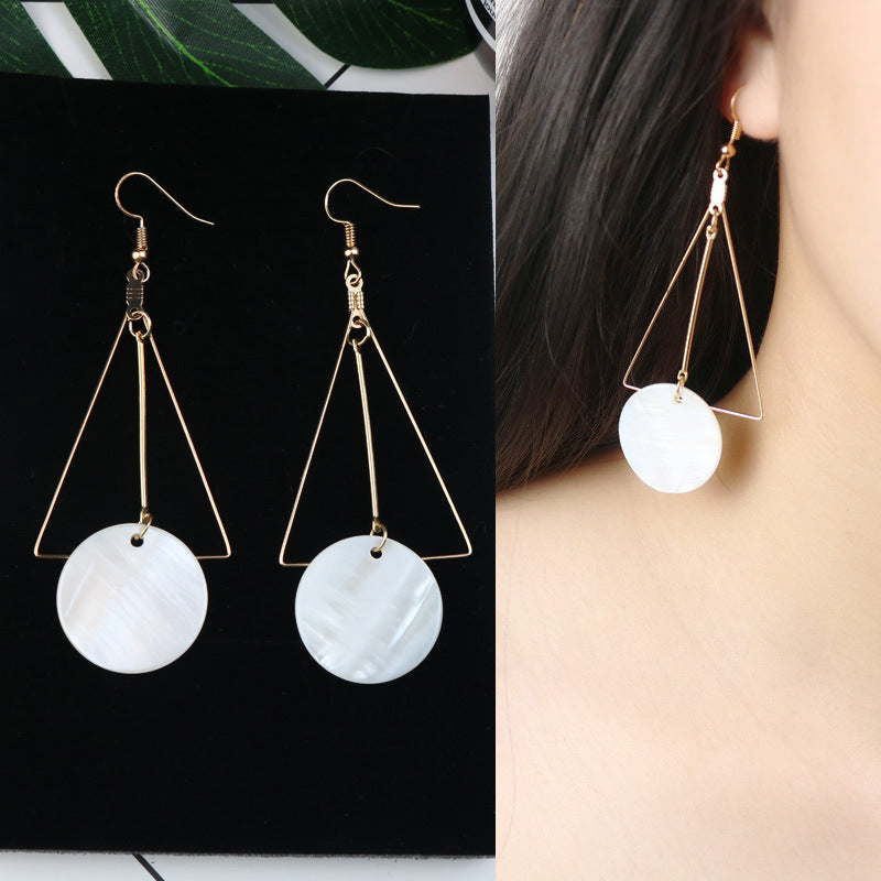 Long Tassel Earrings Square Pearl Asymmetric Earrings