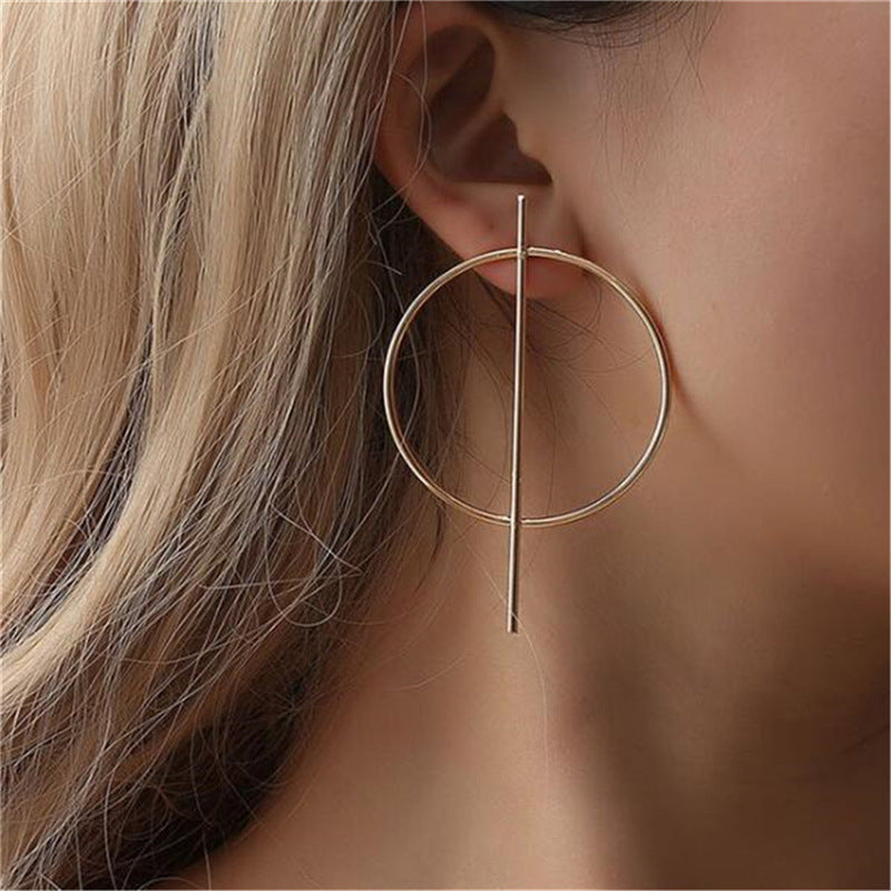 Large Openwork Circle Earrings, Simple Long Fashion Accessories, Factory Direct Sale,