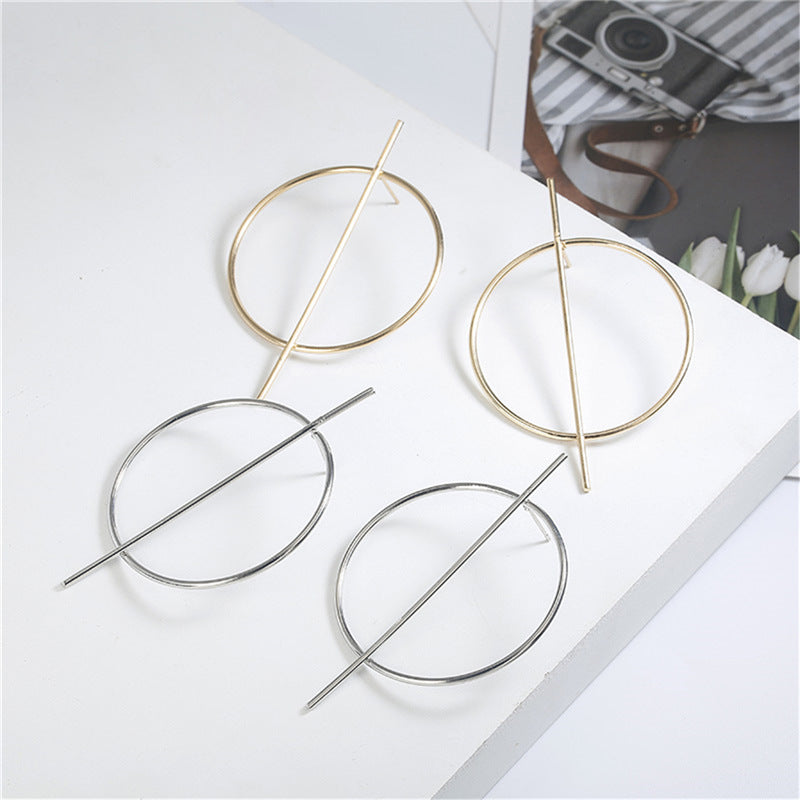 Large Openwork Circle Earrings, Simple Long Fashion Accessories, Factory Direct Sale,