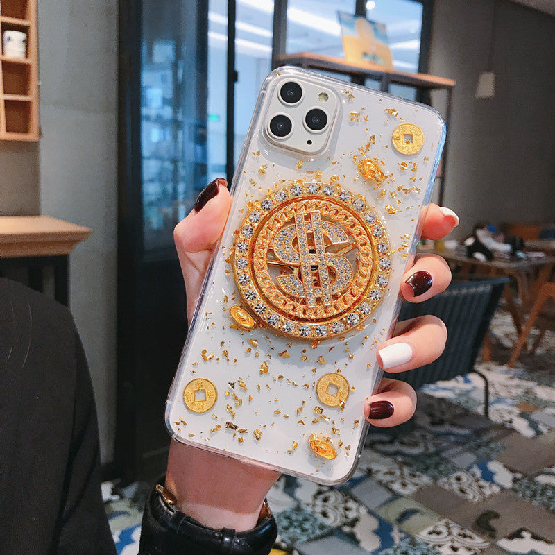 3D Diamond Dollar Turnplate Phone Case Luxury Designer