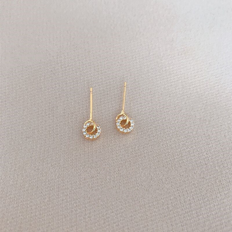 Simple Compact And Versatile Student Small Circle Earrings