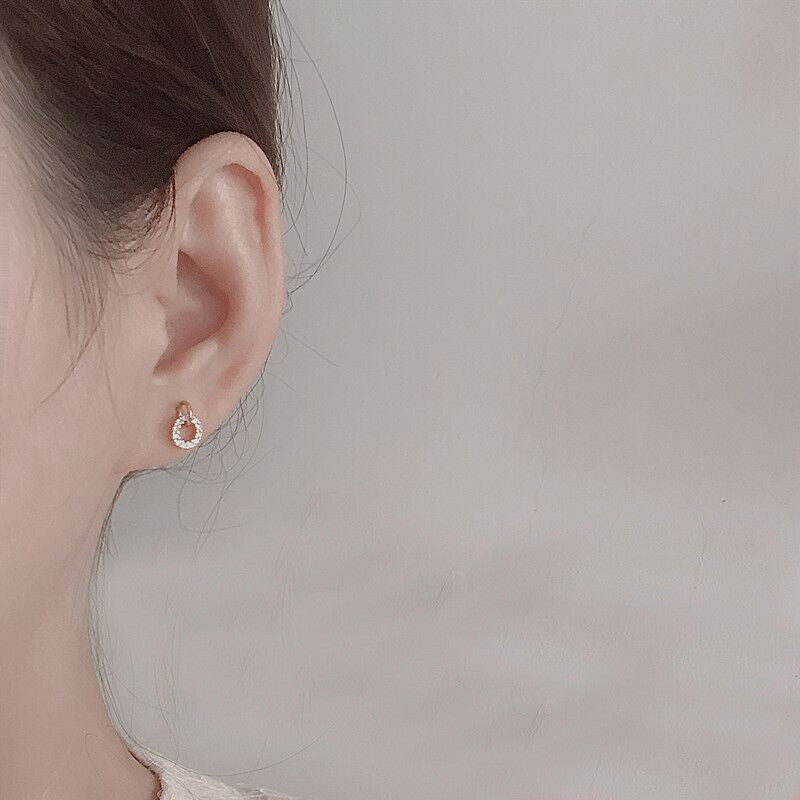 Simple Compact And Versatile Student Small Circle Earrings