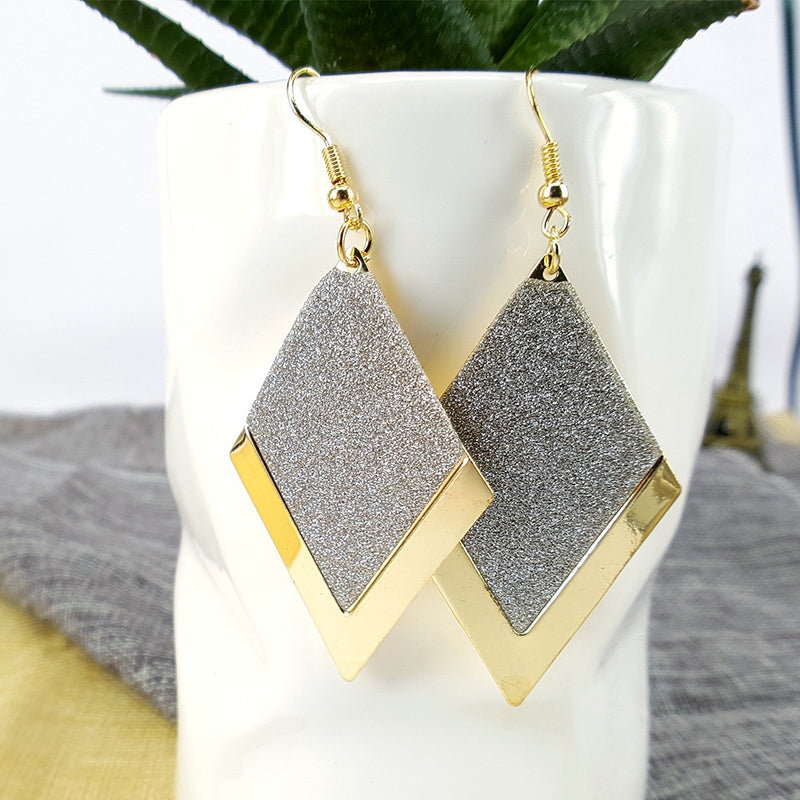 Creative Diamond Frosted Geometric Earrings