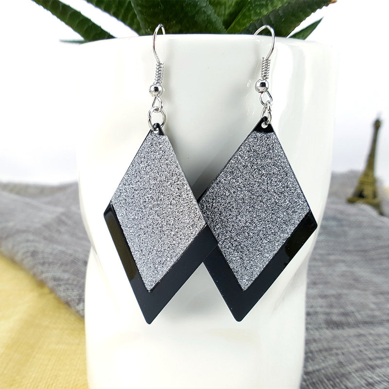 Creative Diamond Frosted Geometric Earrings