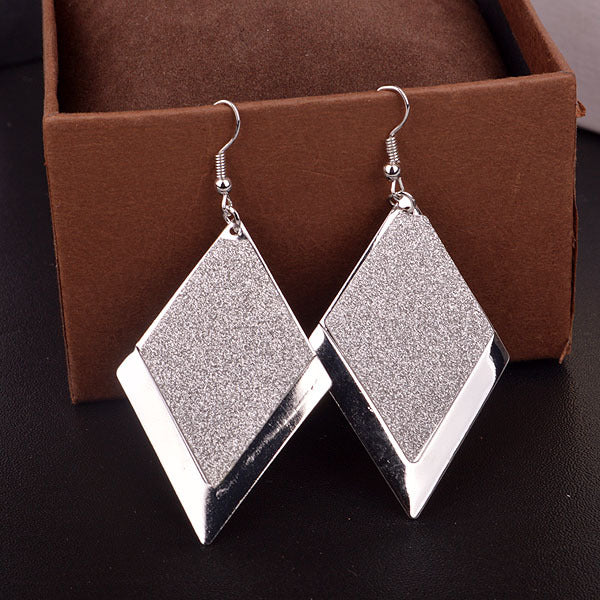 Creative Diamond Frosted Geometric Earrings