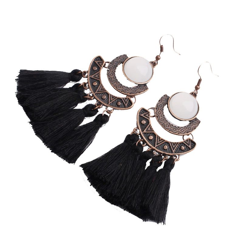 Tassel Long Earrings European And American Fashion Exaggerated Tassel Accessories