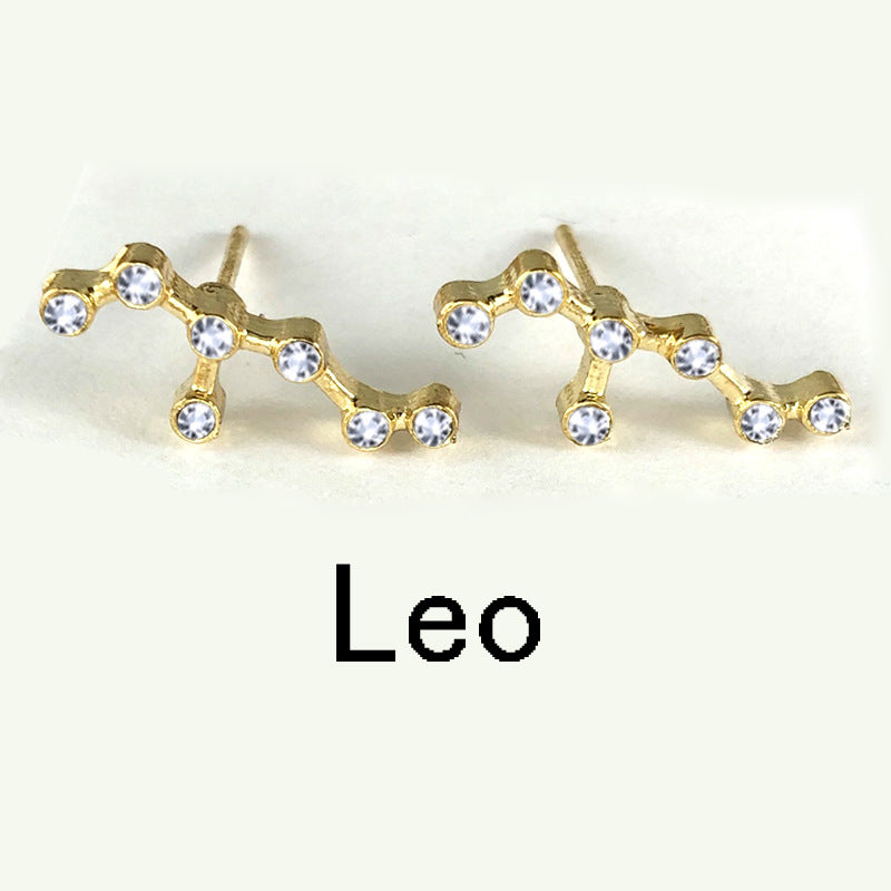 Twelve Constellation Earrings With Diamonds