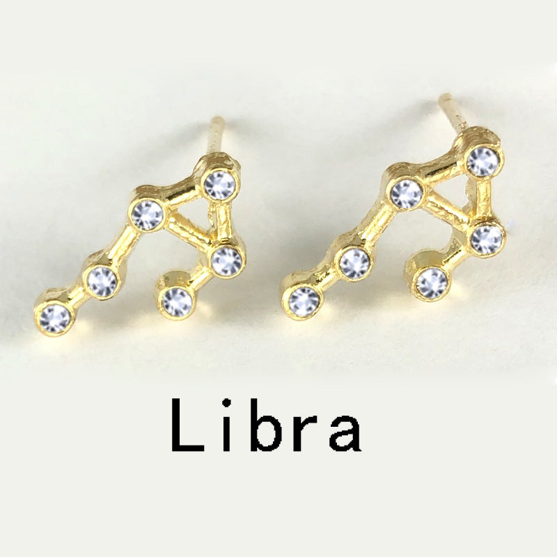 Twelve Constellation Earrings With Diamonds