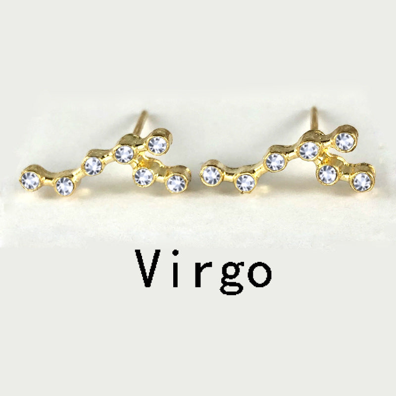 Twelve Constellation Earrings With Diamonds