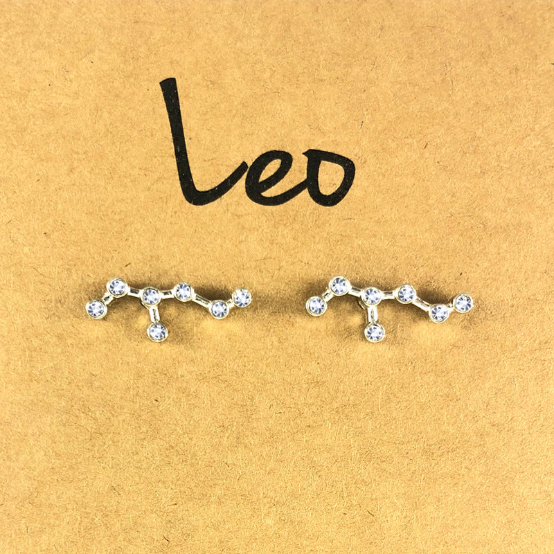 Twelve Constellation Earrings With Diamonds